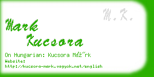 mark kucsora business card